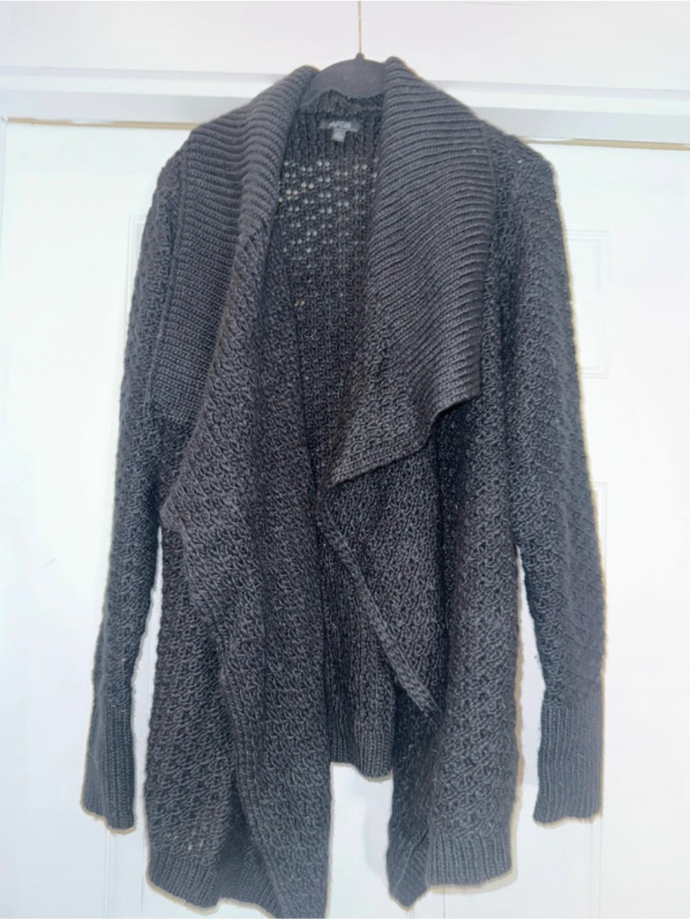 Apt. 9 Black Open-Front Shawl Collar Cardigan